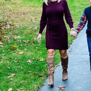 Ann Taylor Burgundy Sweater Dress Petite XS